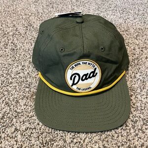 DAD Hat - Olive Green Baseball Cap with Yellow Accent
